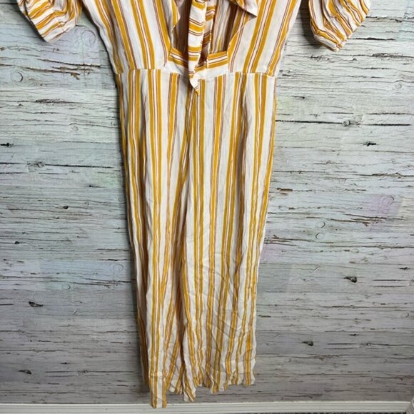 Faithfull The Brand Matese Yellow Stripe Jumpsuit Size 2 / xs - Picture 3 of 10